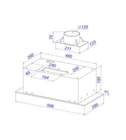Вытяжка кухонная ZORG SANTA 1060 60 S черная