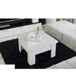 Стол журнальный трансформер Glance тип 1 Белый/Стекло белый глянец