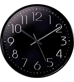 Часы настенные TROYKA обод тонкий черный глянцевый, цифры рельефные 76770782