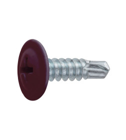 Саморез 4.2х19 мм с п/ш, цинк, со сверлом, RAL 3005 (150 шт в пласт. конт.) STARFIX (цветвинно-красный)