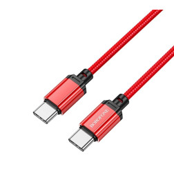Кабель USB Type-C-USB Type-C, 1 м, красный, Borofone Sharp BX87