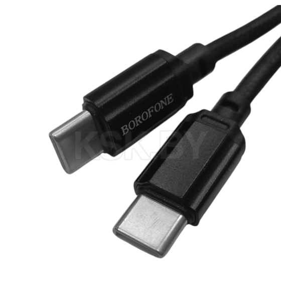 Кабель USB-C BOROFONE BX87 Sharp Type-C - Type-C, 3A, 60W, 1 м, черный (89067) 