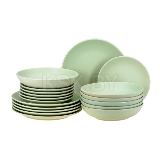 Набор посуды керамической 18 пр.: 12 тарелок 20/27 см, 6 салатников 23 см (арт. HEBACBM25020, код 292271) (HEBACBM25020) 