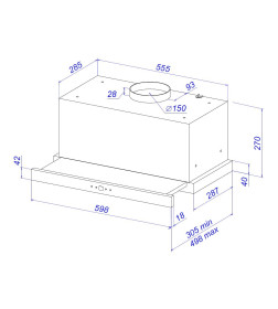 Вытяжка кухонная ZORG TURBO 1260 60 S белая