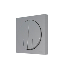 Выключатель двойной с подсветкой серый матовый OSEN Lezard 743-7488-112