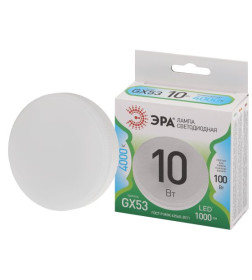 Лампа светодиод. GX53 10W 220в. 4000K Green Line ЭРА