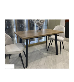 Стол обеденный Канзас 1200х700 вставка 320 ЛДСП Дуб кунео Egger/Рама черная/Металл черный