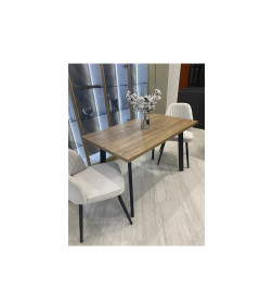 Стол обеденный Канзас 1200х700 вставка 320 ЛДСП Дуб кунео Egger/Рама черная/Металл черный