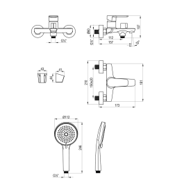Смеситель для ванны Decoroom, DR29036