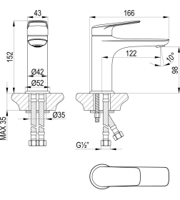 Смеситель для раковины Lemark VERBA LM11406C 