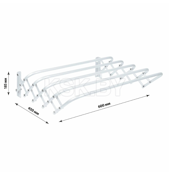 Сушилка для белья настенная раздвижная Ника 0,6 м. СН60/Б (СН60/Б) 