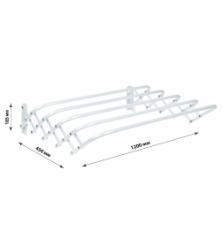 Сушилка для белья настенная раздвижная Ника 1,2 м. СН120/Б