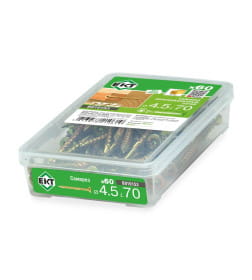 Саморез конструкционный 4.5х70, потай, желтый цинк, ЕКТ (пласт.конт./60шт)