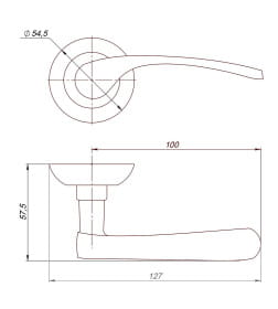 Ручки дверные Ajax R.JR54. Corsa SN/CP матовый никель/хром