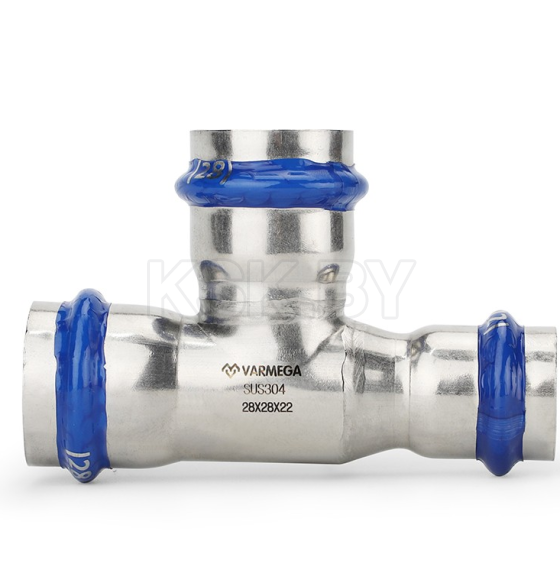 Тройник раструбный Varmega Inox Press переходной 28x28x22 (VM719282822) 