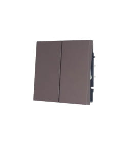 Выключатель двойной промежуточный, безв-ой зажим/клемма шоколад  ZIMA 704-7388-107TW