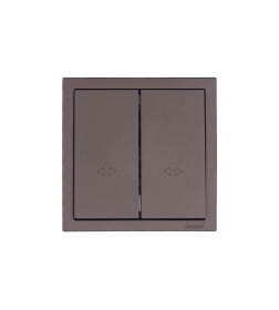Выключатель двойной промежуточный, безв-ой зажим/клемма шоколад  ZIMA 704-7388-107TW
