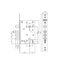 Замок врезной с защелкой KALE KILIT 442