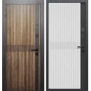 Дверь входная "Гарда вертикаль "  Орех кантри/сатин белый (левая)  960х2050 мм