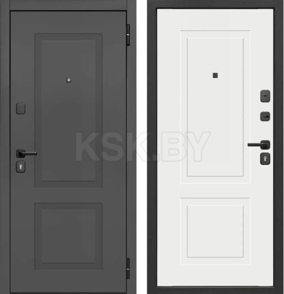 Дверь входная "Гарда"  Графит/эмалит белый (правая)  860х2050 мм