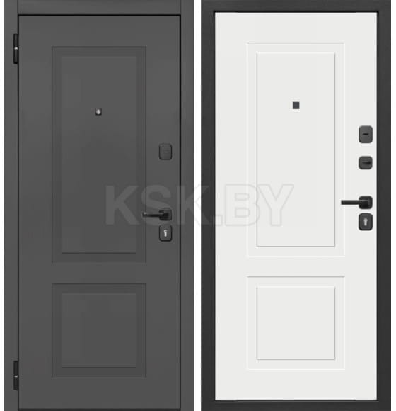Дверь входная "Гарда"  Графит/эмалит белый (левая)  960х2050 мм