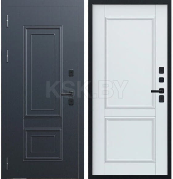 Дверь входная "МеталЮр М75 Термо" Металл букле графит/Velluto Bianco  (левая)  860х2050 мм