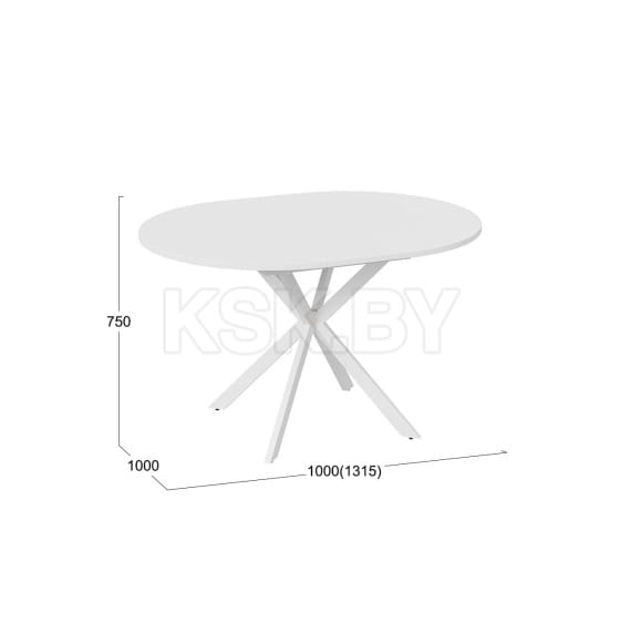 Стол обеденный раздвижной Мэдисон Тип 1 Белый муар/Белый (237762) 