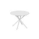 Стол обеденный раздвижной Мэдисон Тип 1 Белый муар/Белый (237762) 