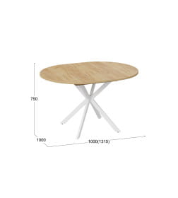 Стол обеденный раздвижной Мэдисон Тип 1 Белый муар/Дуб Крафт золотой