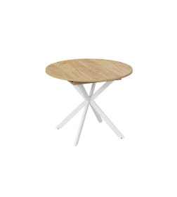 Стол обеденный раздвижной Мэдисон Тип 1 Белый муар/Дуб Крафт золотой