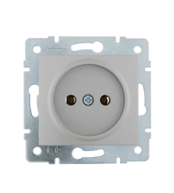 Розетка б/з ПБТ матовое серебро KARINA 707-4388-121В