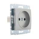 Розетка б/з ПБТ матовое серебро KARINA 707-4388-121В (707-4388-121B) 