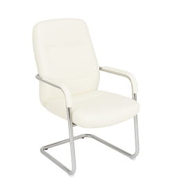 Стул VELLA, кремовая экокожа/хромированный металл