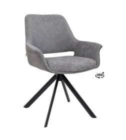 Стул OFFY-R 360, g22 GRAPHITE шенилл LUX - Graphite замша LUX\черный