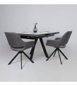 Стул OFFY-R 360, g22 GRAPHITE шенилл LUX - Graphite замша LUX\черный