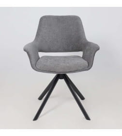 Стул OFFY-R 360, g22 GRAPHITE шенилл LUX - Graphite замша LUX\черный