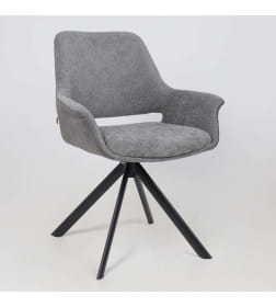 Стул OFFY-R 360, g22 GRAPHITE шенилл LUX - Graphite замша LUX\черный