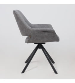 Стул OFFY-R 360, g22 GRAPHITE шенилл LUX - Graphite замша LUX\черный