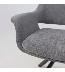 Стул OFFY-R 360, g22 GRAPHITE шенилл LUX - Graphite замша LUX\черный