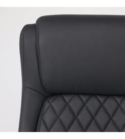 Кресло поворотное LOREAN, черная экокожа/хромированный металл