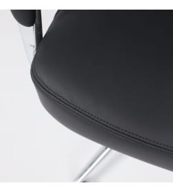 Кресло поворотное LOREAN, черная экокожа/хромированный металл