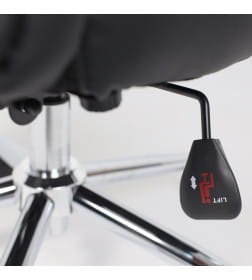 Кресло поворотное LOREAN, черная экокожа/хромированный металл