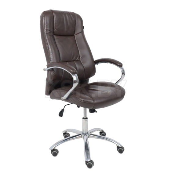 Кресло поворотное KING A, мультиблок, натуральная кожа, темно-коричневый (126272) 