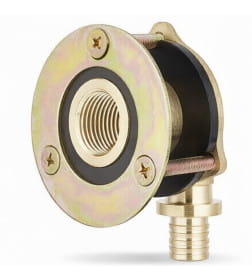 Угол латунный с креплением под гипсокартон ВР Varmega Slide-fit 16x1/2", аксиальный