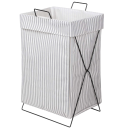 Корзина YUKI  30*35*58см серая полоска+черный (124891) 