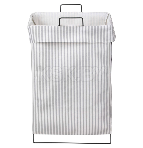 Корзина YUKI  30*35*58см серая полоска+черный (124891) 