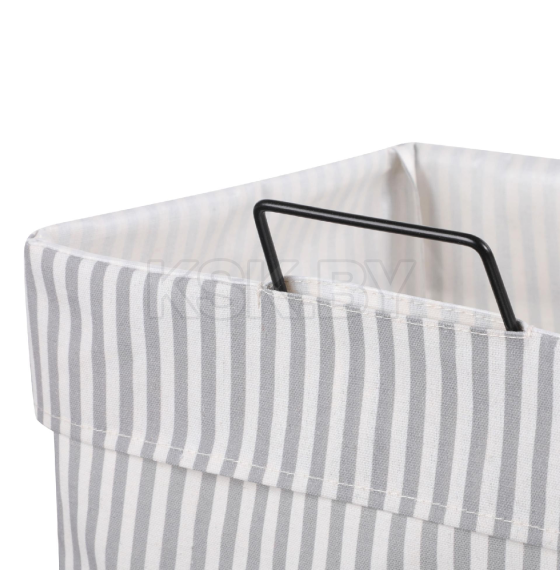 Корзина YUKI  30*35*58см серая полоска+черный (124891) 