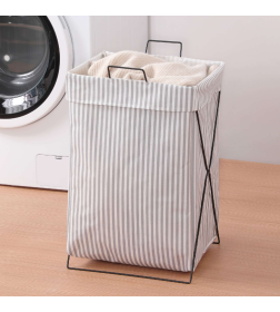 Корзина YUKI  30*35*58см серая полоска+черный