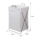 Корзина YUKI  30*35*58см серая полоска+черный (124891) 