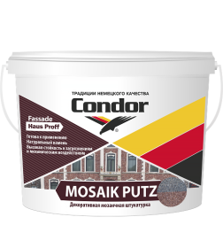 Защитно-отделочная штукатурка НВ П 1 ПС крупнозернистая «Mosaik Putz», цвет М163, СТБ 1263 - 2001, ведро 25 кг 